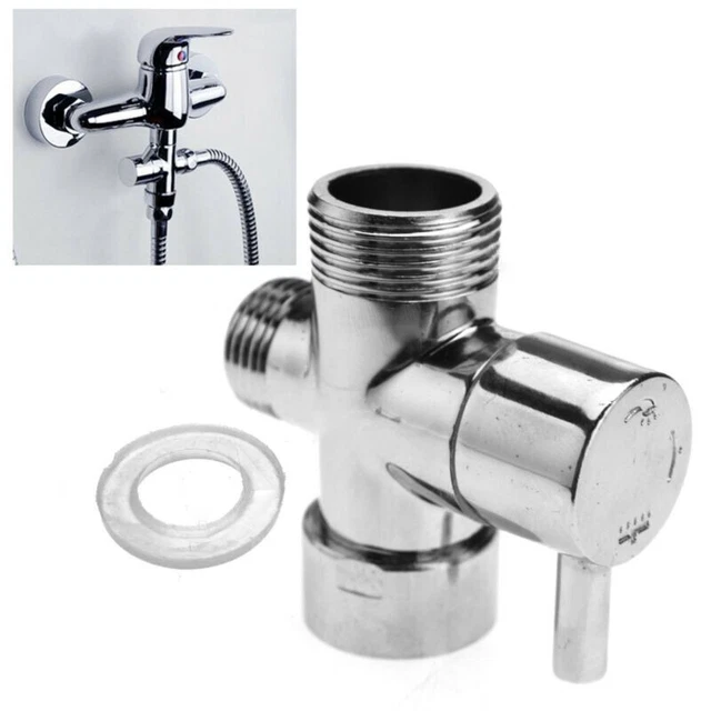 UK Ottone Cromato Deviatore Valvola T-Adapter Connettore 3Ways for Doccia Testa