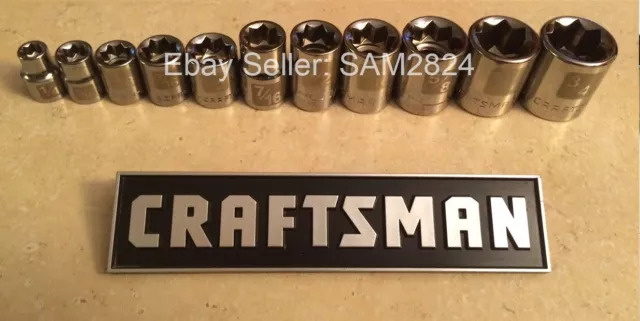 CRAFTSMAN 11 PC. LASER ETCHED SOCKETS (1/2 & 3/8" DRIVE)-Standard Dep- 8PT