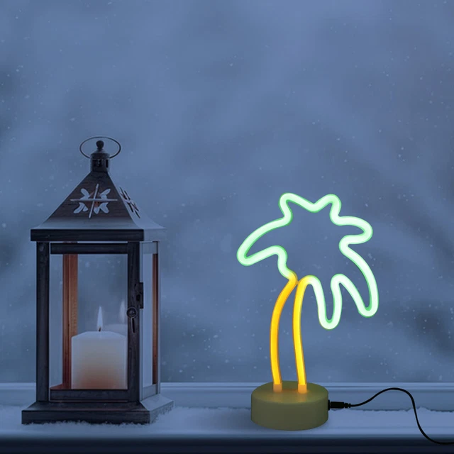 NEON PALM TREE Novelty Lights Safe Night Mysterious Lighting Atmosphere