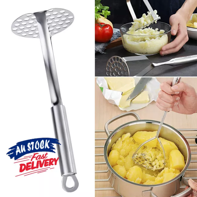 304 Stainless Steel Masher For Mashed Potatoes & Food Presser For Pumpkin  And Other Food & Handheld Kitchen Tool For Crushing Food