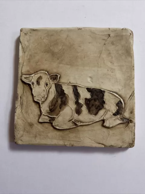 Hand Made Porcelain Art Tile Fireplace Surround Kitchen Backsplash Cow 4 X 4”