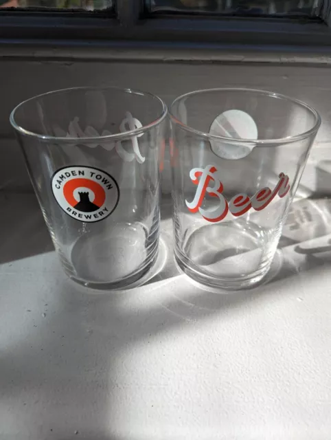 camden hells pint glass x2