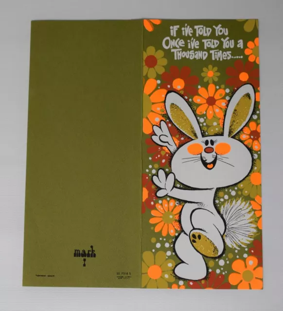 Greetings Cards  Mr Rabbit Vintage 60s/70sFunny Love Message Wishing Cards Humor 5