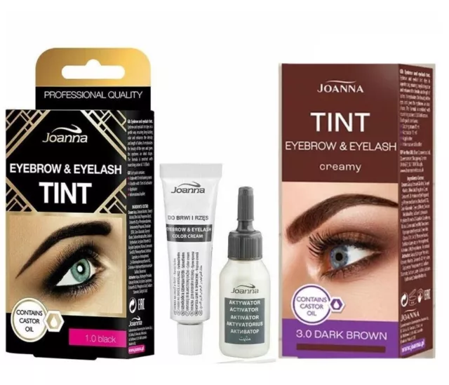 Joanna Eyebrow & Eyelash Tint Kit Black Dark Brown 15ml