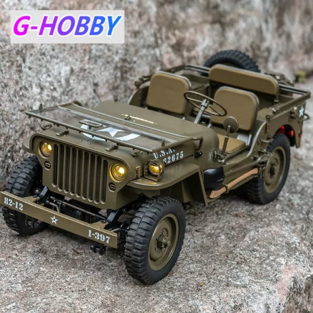 Rochobby 1/6 1941 MB escalador Willys Jeep control remoto vehículo listo coche de radiocontrol 3