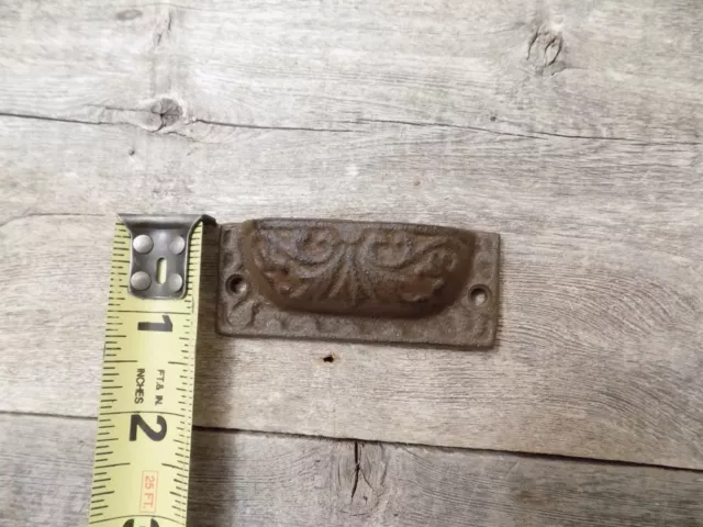 5 Cast Iron Brown 3" Total Length Pulls Drawer Cabinet Bin Handles Rustic Barn 3