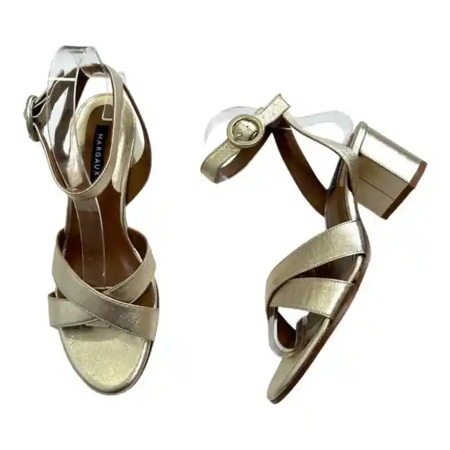 Margaux The Uptown Sandal Metallic Gold Size 37/7 W