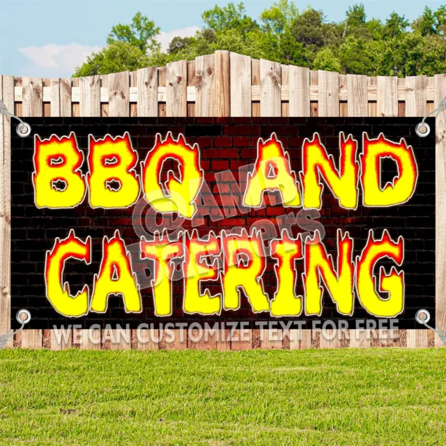 BBQ AND CATERING Advertising Vinyl Banner Flag Sign Many Sizes USA V3