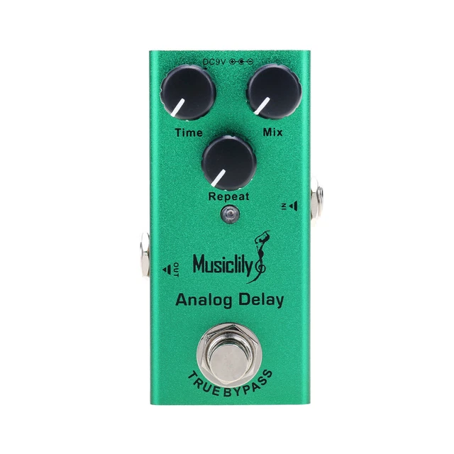 Musiclily Basic Analog Delay Mini Guitar Effect Pedal DC 9V Adapter True Bypass