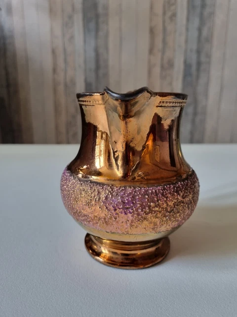 Pichet ancien en faïence de Jersey à décor granité coloré 2