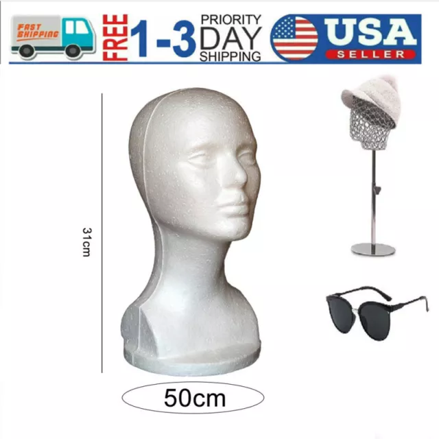 Women Foam Mannequin Manikin Head Model Hat Wig Hair Display Stand Rack White US