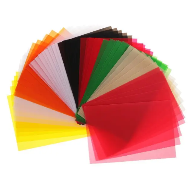 50 Pieces 15x10cm Coloured Translucent Tracing Papers for