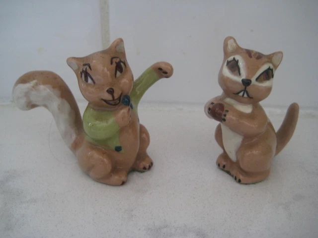 2 Vintage Ceramic Arts Studio Miniature Singing Squirrel Chipmunk Figurines RARE 2 Vintage Ceramic Arts Studio Miniature Singing Squirrel Chipmunk Figurines RARE