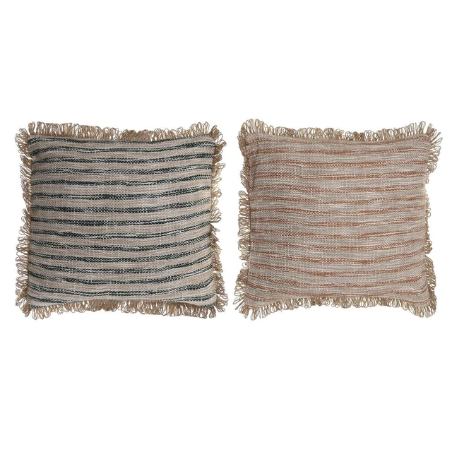 Coussin DKD Home Decor Frange Coton 2 Unités (45 x 15 x 45 cm)