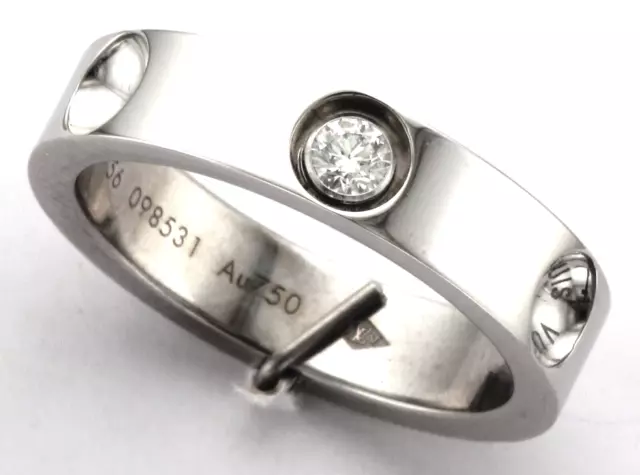 Pre-Owned Louis Vuitton Berg Lockit Diamond Ring in 18k Gold –