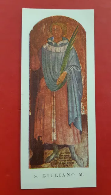 Santino San Giuliano Martire Holy Card   Rimini 1957 Patrono della Città Rimini