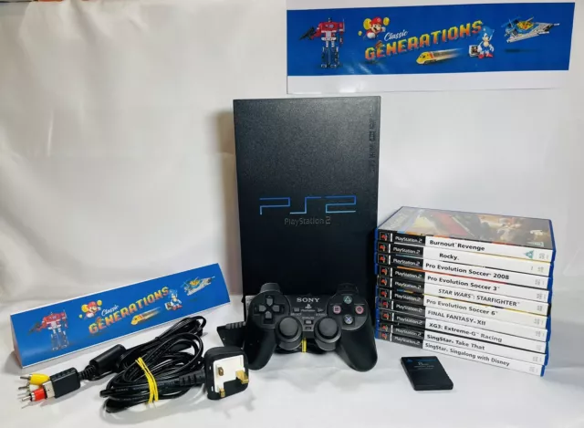 Sony PlayStation 2 PS2 Console TESTED WORKING Official Pad PREMIUM 10 Free Games