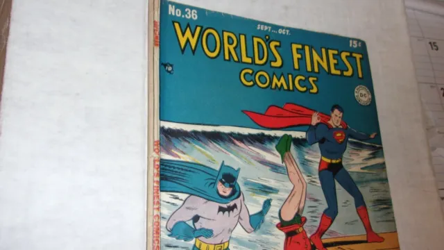 Worlds Finest Comics #36 DC  Comic Book 1948 Lots Of Pics Batman Superman