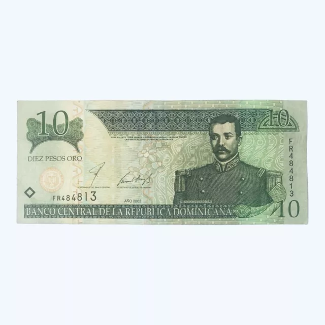 Billete Antiguo De 10 Pesos República Dominicana 2002 República Caribeña Dominicana