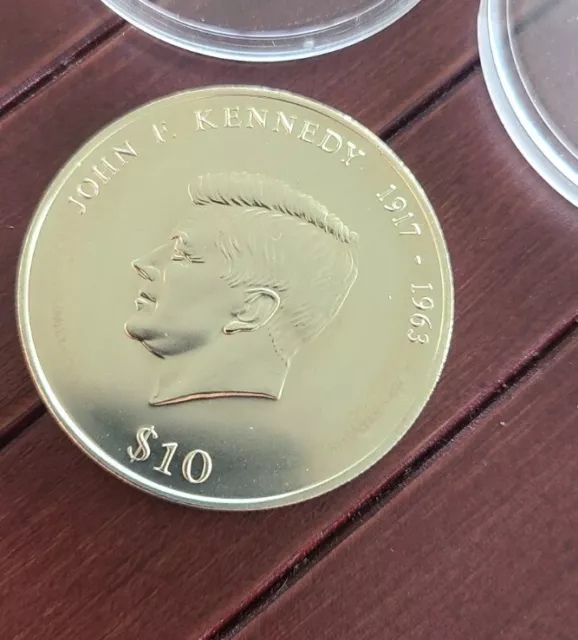 Liberia 2000 $10 Dollars John F Kennedy Proof Silver World Coin