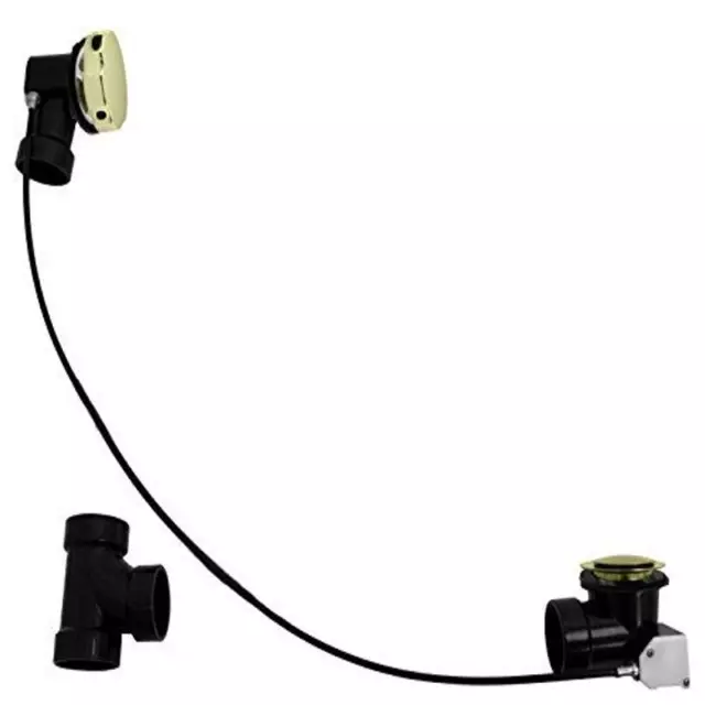 Westbrass ABS 45” Cable Drive Bath Waste & Overflow, Polished Brass