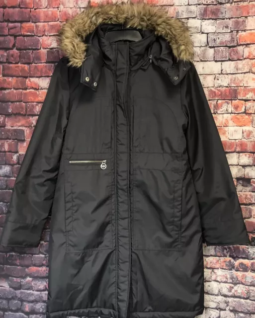 MICHAEL KORS COAT Jacket Faux Fur Hood Women’s Size S/P $40.00 - PicClick