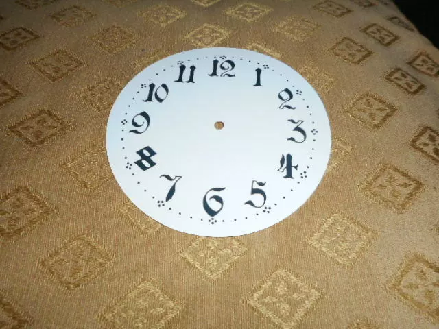 New Clock Dial Face Paper Card  4 1/4" Minute Track  Arabic  Gloss Ornate Round