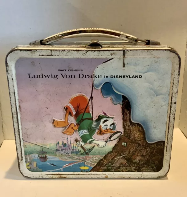 VINTAGE 1961 LUDWIG Von Drake in Disneyland Metal Lunchbox MCMLXI ...