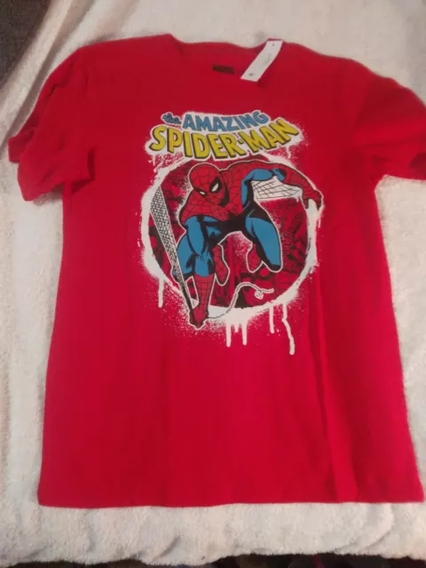 Boys L (10-12) Marvel Spider-Man Red Shirt