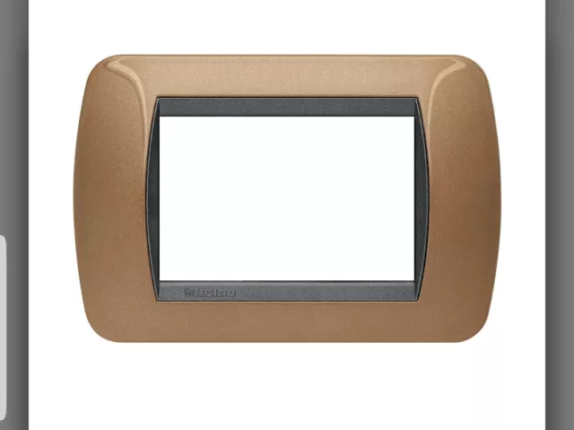 Placca Metallo L4803Bo Bticino Living Bronzo 3 Posti