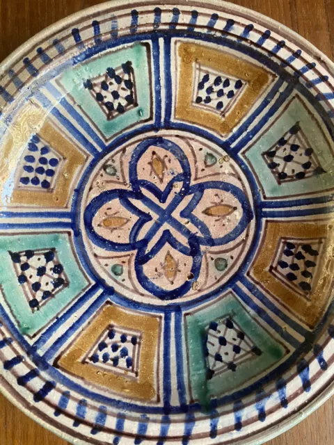 Plat(2) céramique Maroc Safi signé Serghini No Lamali