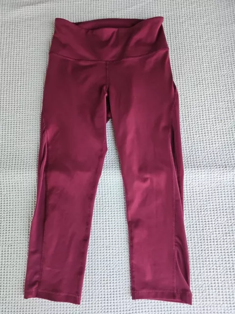 Old Navy Active Go Dry Cranberry Crop Exercise Running Leggins