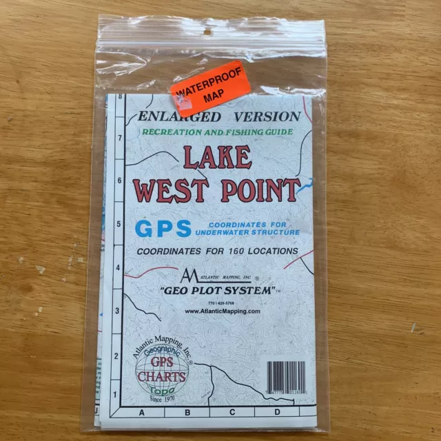 LAKE WEST POINT Waterproof Map GPS Coordinates For Underwater Structure