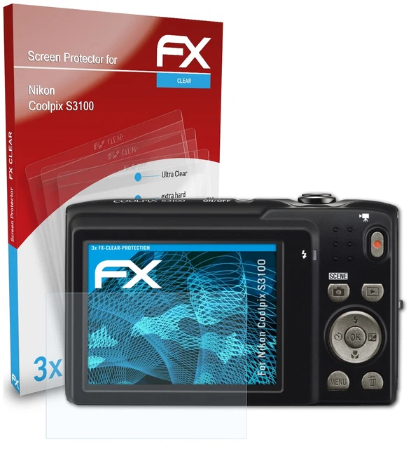 atFoliX 3x Screen Protection Film for Nikon Coolpix S3100 Screen Protector clear
