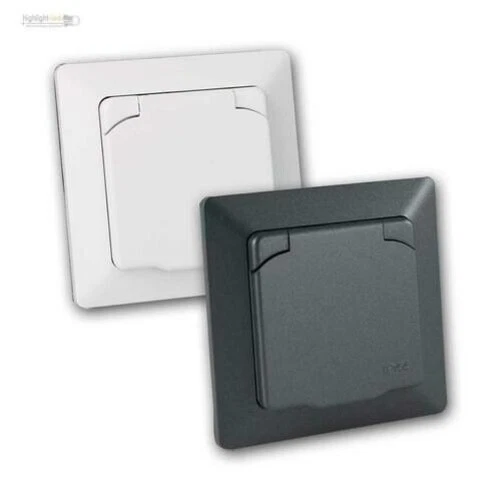 MILOS IP44 Prise de Protection avec Couvercle & Cadre Flush Dose Zones Humides