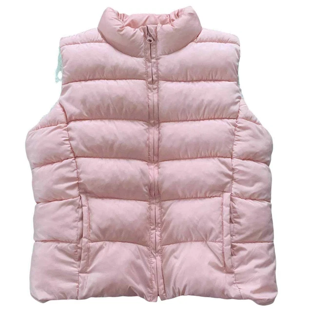 Gap Girls Pink Polyester Full Zip Sleeveless Puffer Vest Jacket Size XXL R Kids