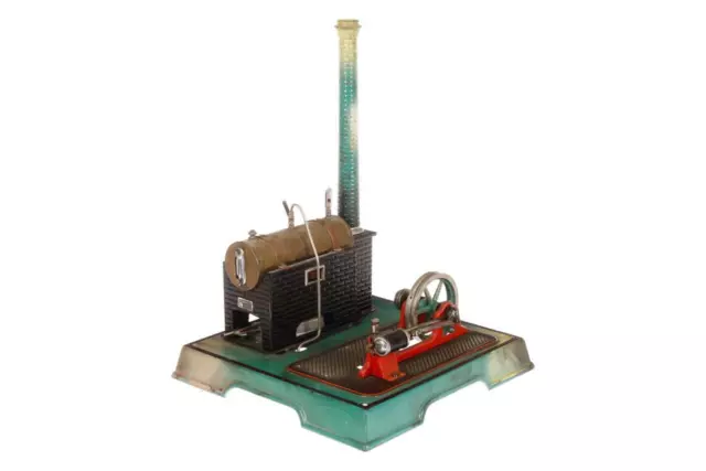 Märklin Blechspielzeug Dampfmaschine antik Typ 5 Steam Engine liegender Kessel
