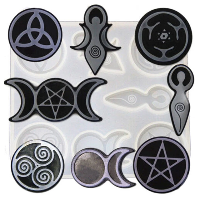 Totem Pentagramm Silikonform Sonne Mond Anhänger Epoxidharz Schmuckherstellung