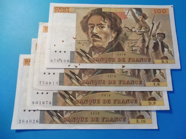 Ancien Billet 100  Francs Delacroix  1980-83-84  Tb  / Achat Unitaire Au Choix