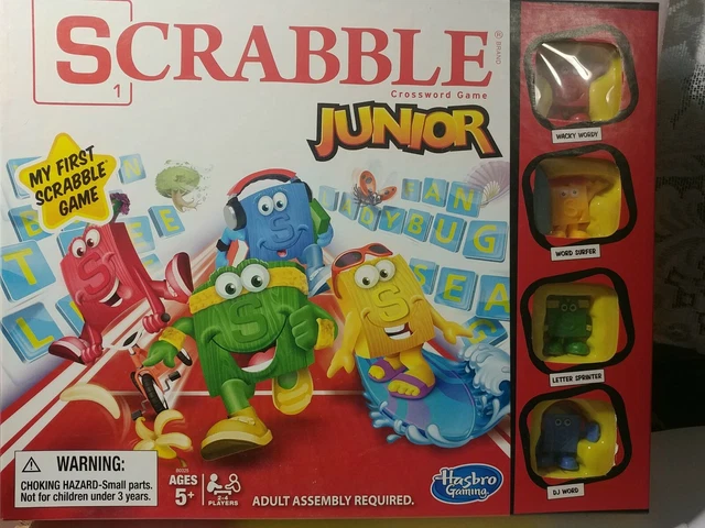 Hasbro Jr. Collection HASBRO GAMING-SCRABBLE JUNIOR Jr Crossword Puzzle Board Game-w ...