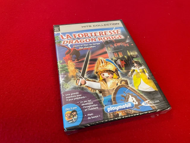 Jeu PC Playmobil La Forteresse Du Dragon Rouge - Bon état, Boîtier Et Instructions Inclus
