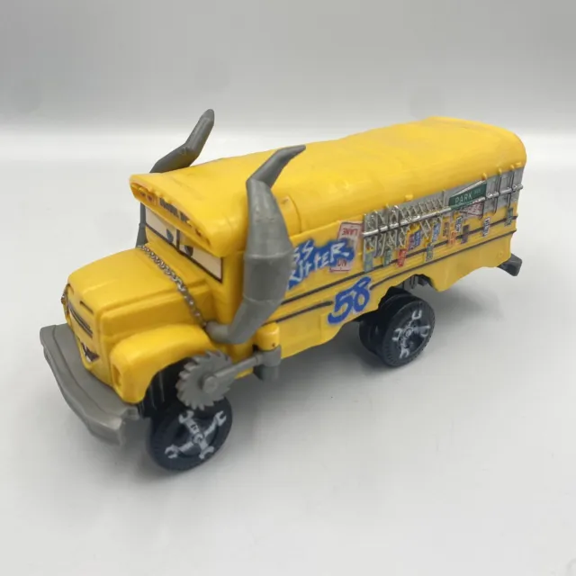 Disney Pixar Cars 3 Miss Fritter School Bus Toy Vehicle Mattel #58 6” Car Rare