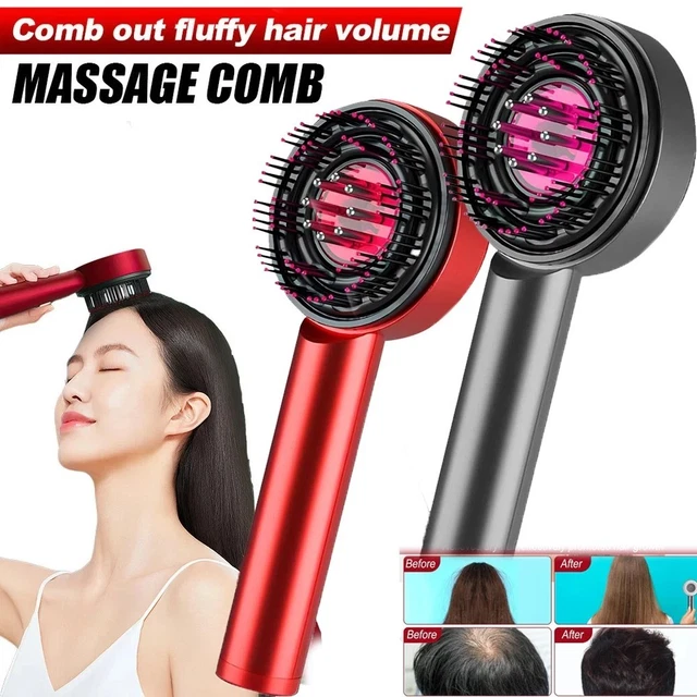 ELECTRIC SCALP MASSAGE Comb Hair Growth, Red Light Therapy Brush Head ...