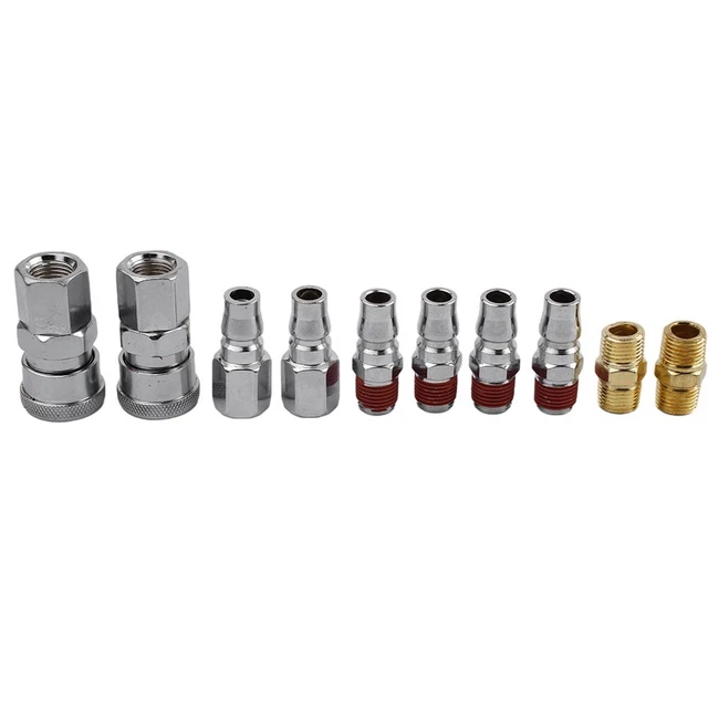10* 1/4'' BSP Air Line Hose Compressor Fitting Connectors Couplers Quick Release
