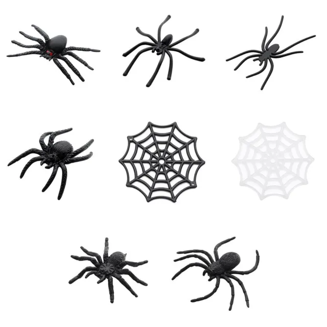 Spider Web Haunted House Prop Decorative Spiders Plastic Fake Spider Prank Toys