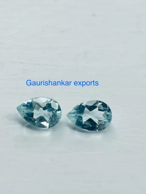 Aqumarine Faceted Pear Cut Loose Gemstone 6x4 To 7x5 mm Natural Calibrated DG