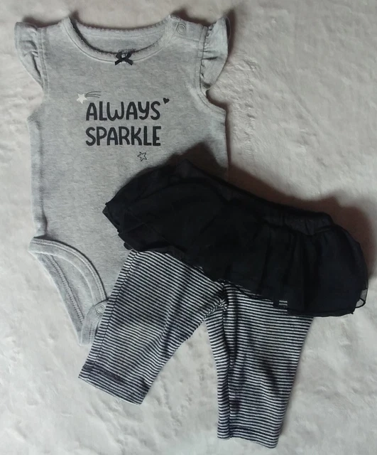 Carters baby girl sleeveless shirt and ballerina pants 3 months infant new
