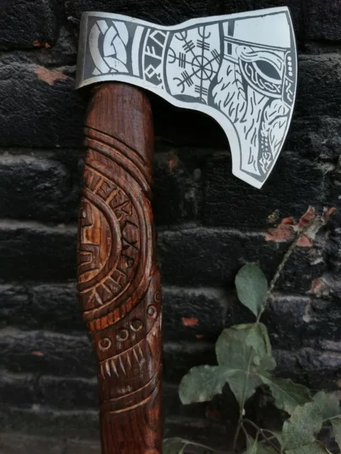 Custom Hand forged tomahawk Bearded,Camping,Battle,Medieval,Survival,Viking Axe