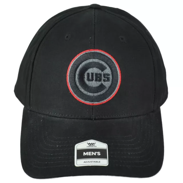 MLB Fan Favorite Chicago Cubs Adulti Uomo Nero Strutturato Regolabile Cappello