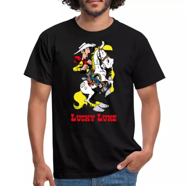 Lucky Luke mit Pferd Jolly Jumper Männer T-Shirt